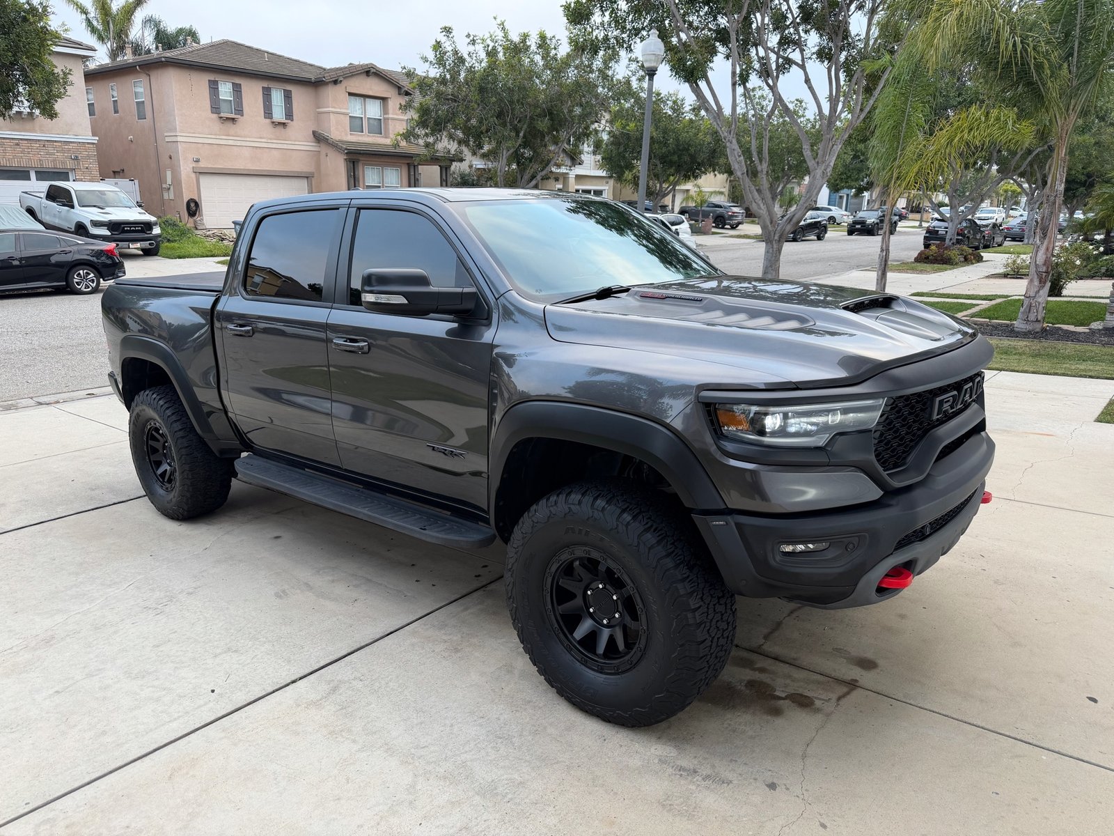 Lifted Ram TRX after full exterior detail, Ventura County driveway